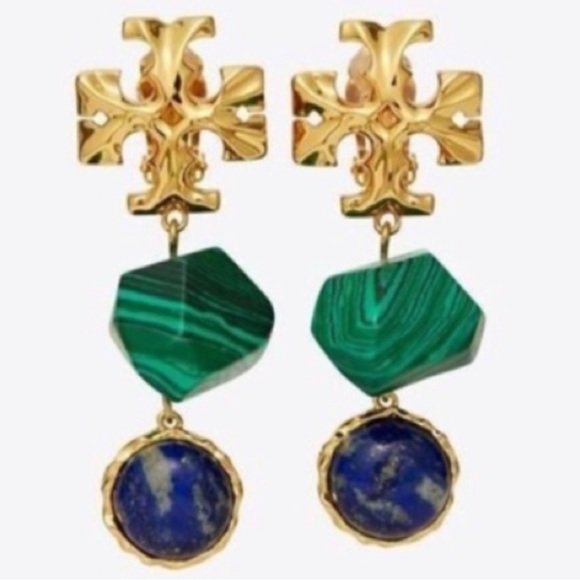 Sold out Roxanne semiprecious stone double drop statement earrings - Picture 2 of 5